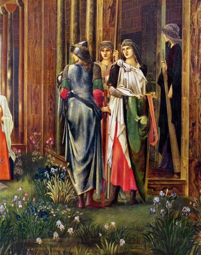 De Slaap van Koning Arthur in Avalon (detail) door Edward Burne Jones